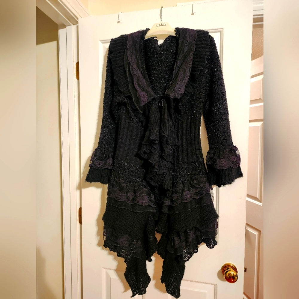 Lace accent sweater